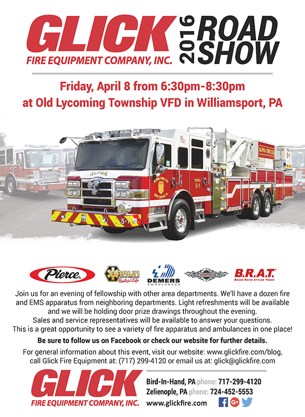 Glick Road Show Flyer - Old Lycoming Township VFD