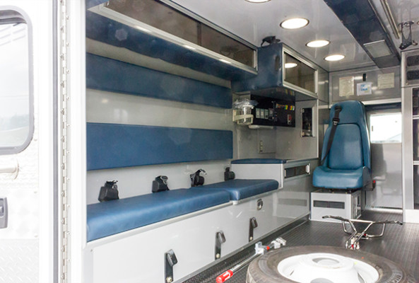 AEV Type III ambulance remount - driver rear interior