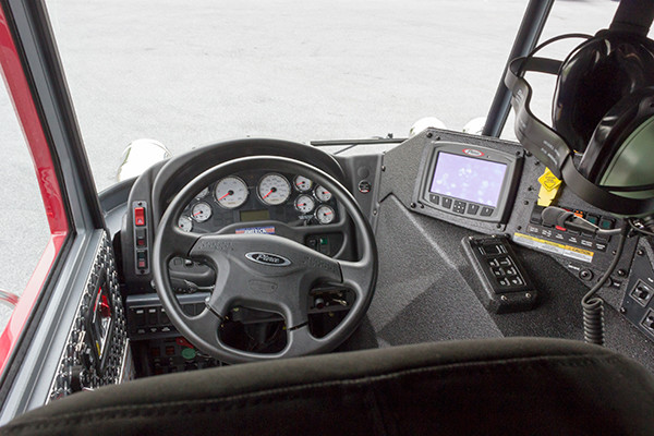 2016 Pierce Arrow XT - 105' heavy duty aerial ladder fire truck - driver cab view